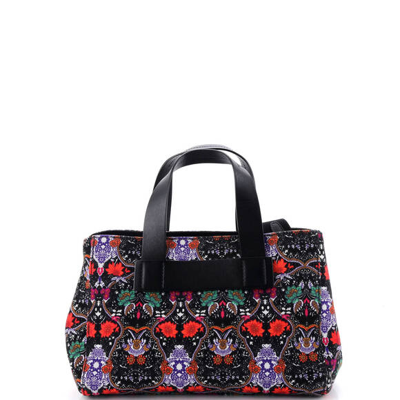 Miu Miu Mini Logo Convertible Canapa Tote Printed Canvas - Picture 3 of 5